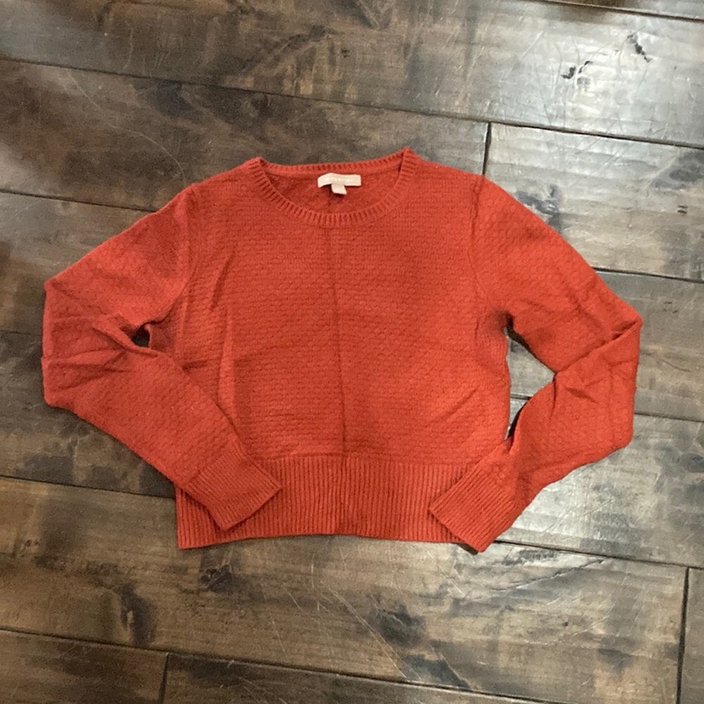 Cropped merino blend sweater